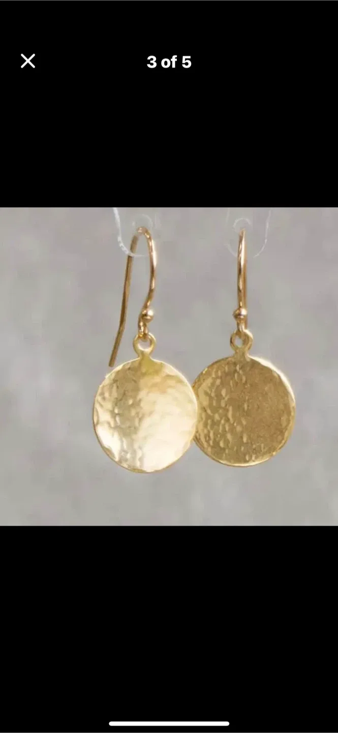 Gold Tone Disc Drop Earrings image indicator(3)
