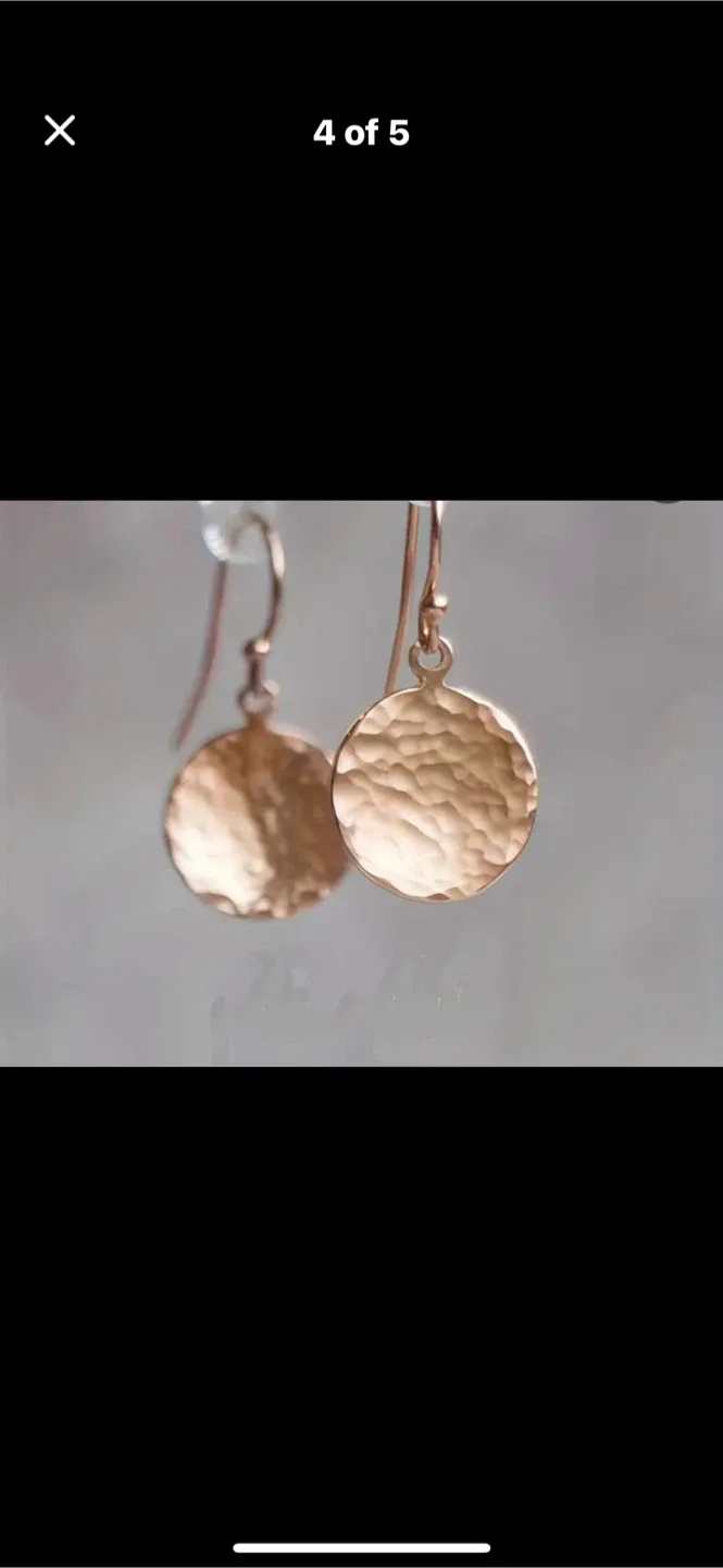 Gold Tone Disc Drop Earrings image indicator(4)
