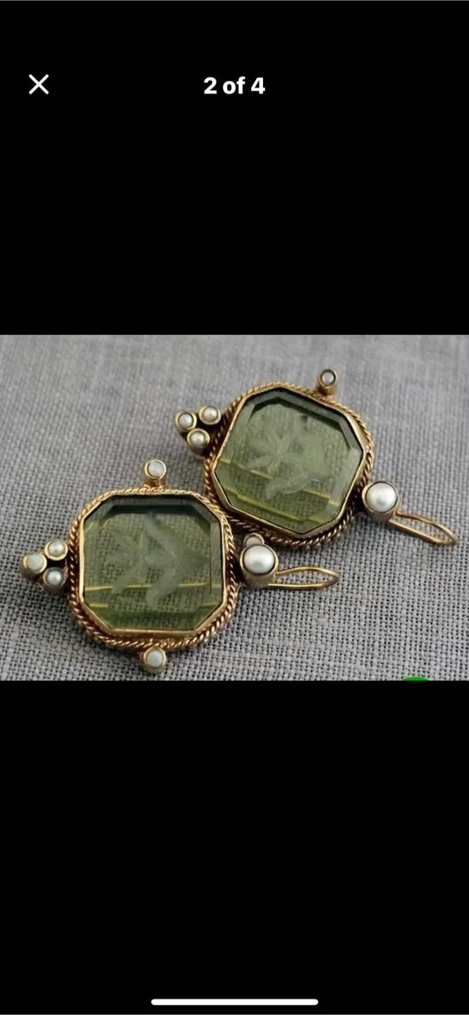 Gold Tone Disc Drop Earrings image indicator(7)