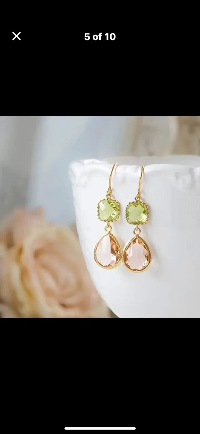 Gold Tone Disc Drop Earrings image indicator(8)