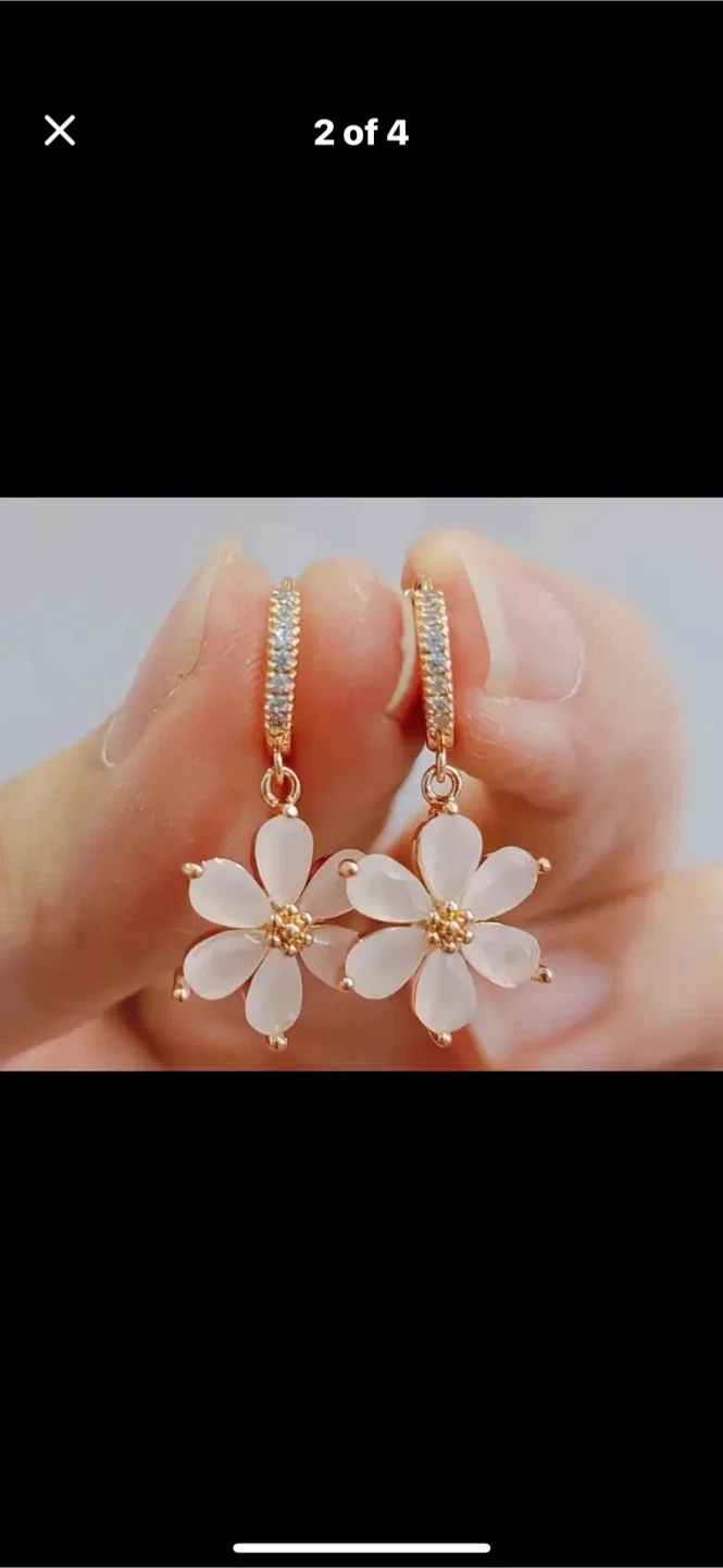 Gold Tone Disc Drop Earrings image indicator(10)