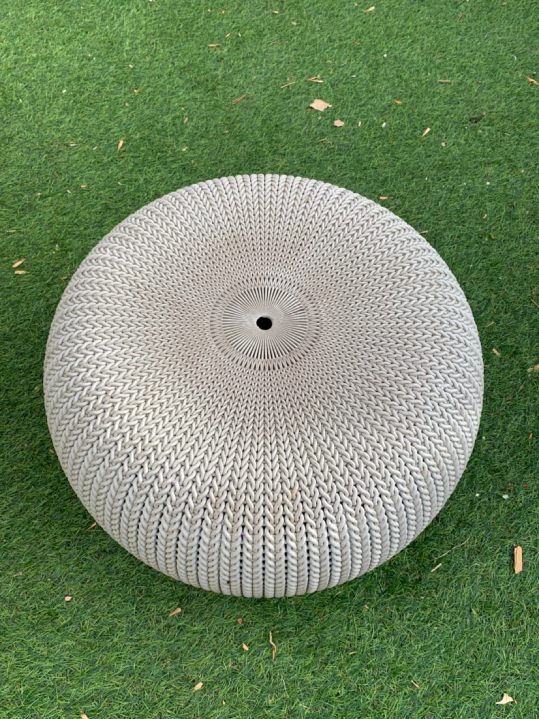 Knit Pattern Round Ottoman Footstool - outdoor furniture - photo 5