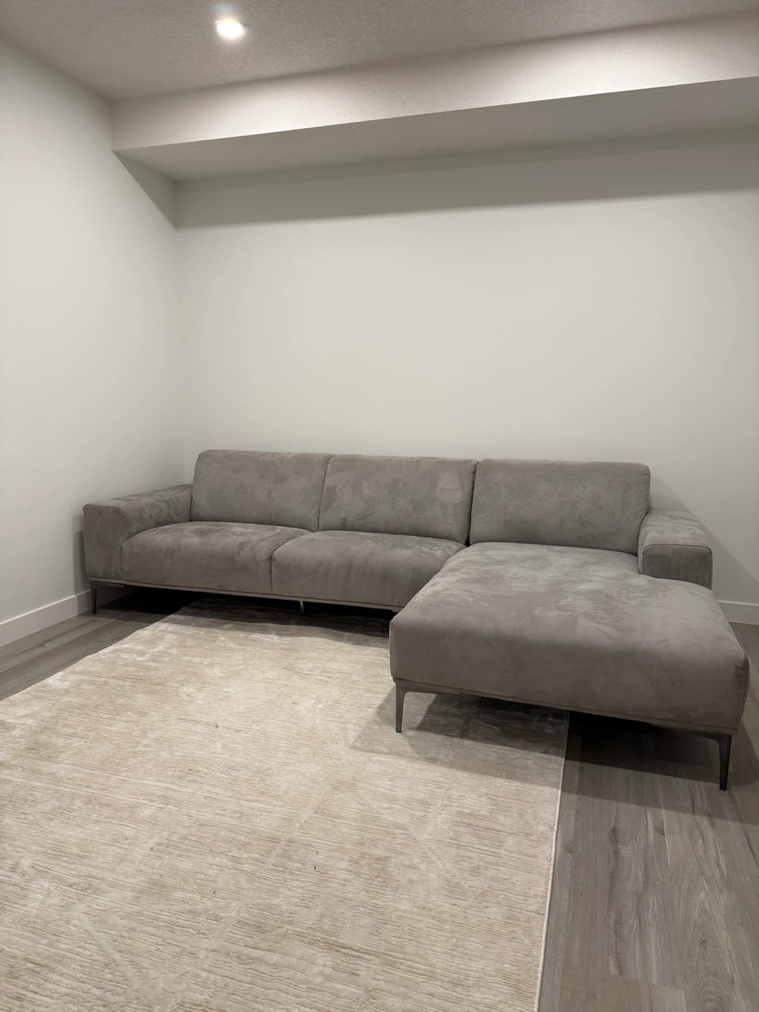 Grey Sectional Sofa with Chaise Lounge - photo 5