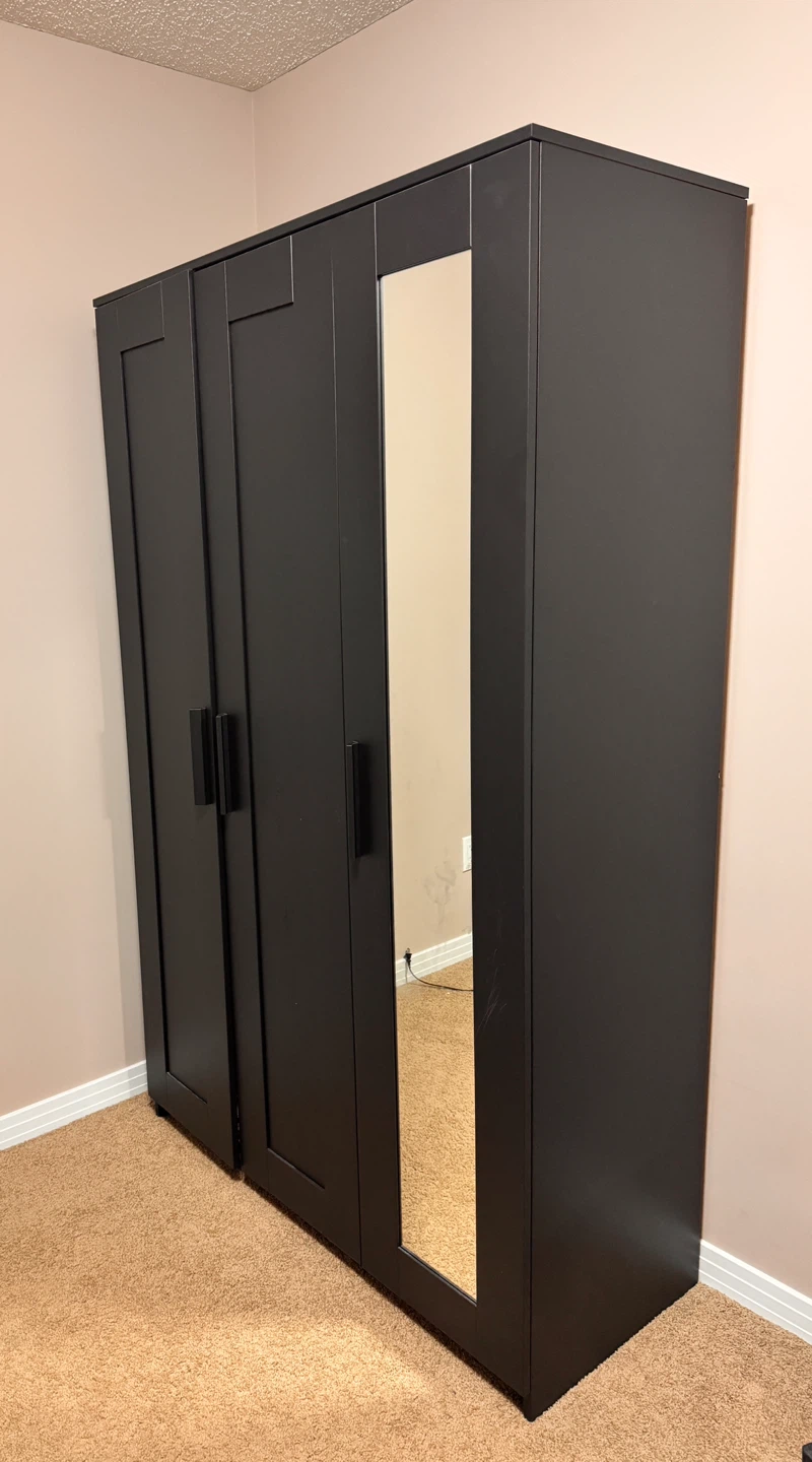 IKEA BRIMNES Wardrobe – Black w/ Mirror