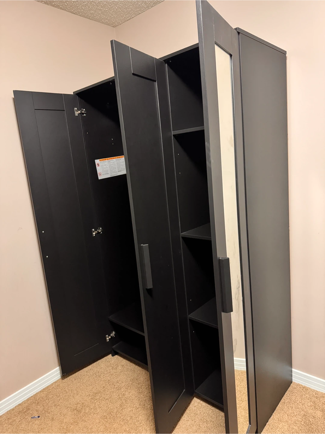 IKEA BRIMNES Wardrobe – Black w/ Mirror - photo 3
