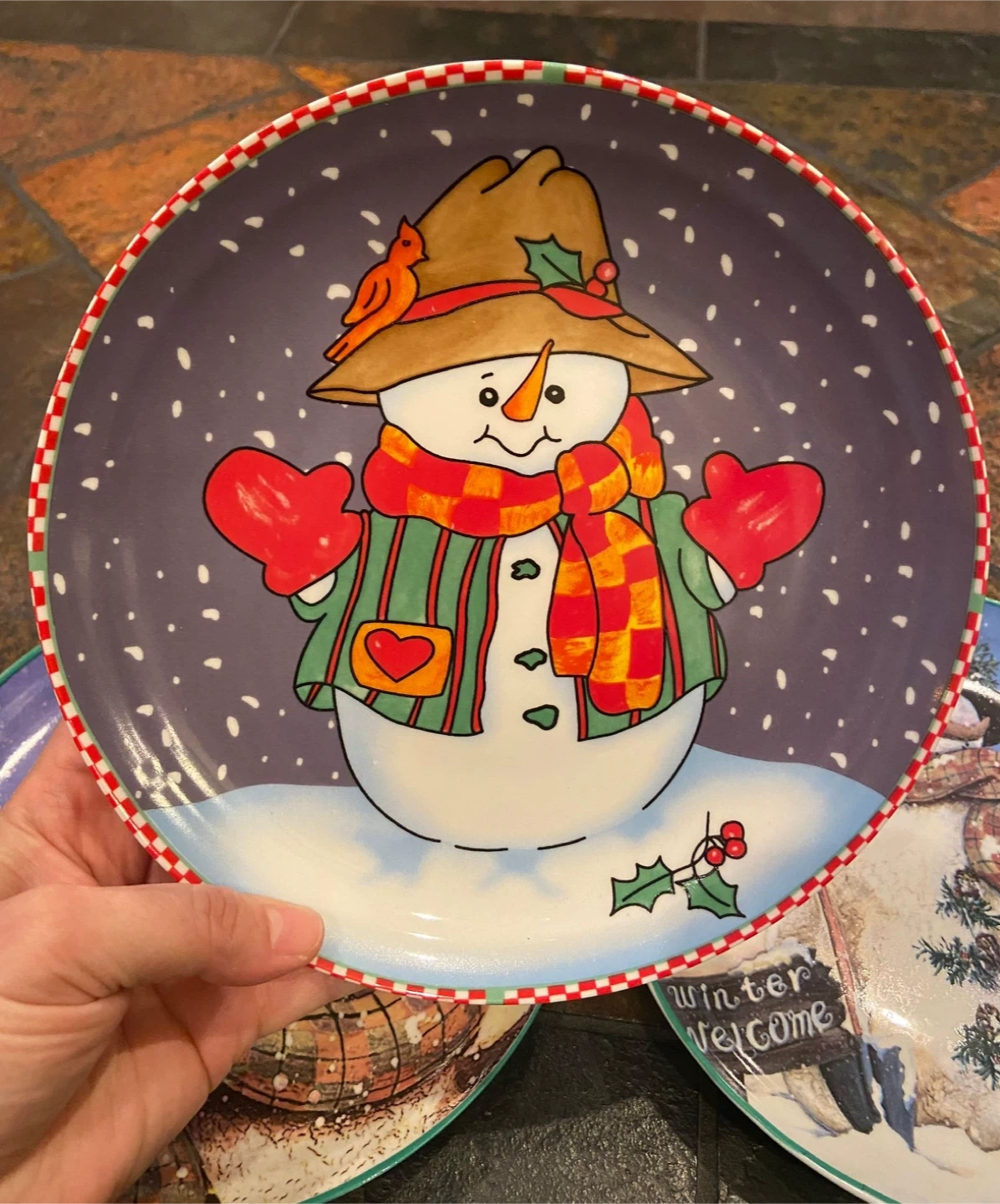 NEW CHRISTMAS Snowman Decorative Plates (Set of 4) - photo 4