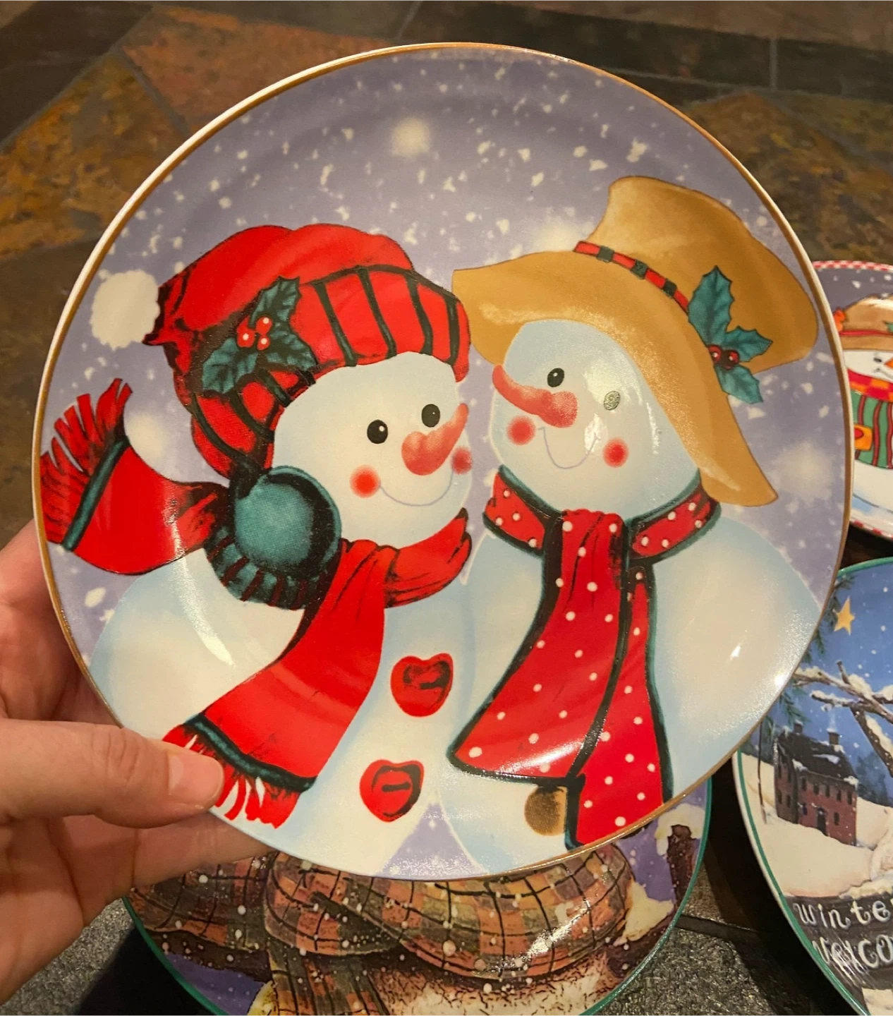 NEW CHRISTMAS Snowman Decorative Plates (Set of 4) - photo 3