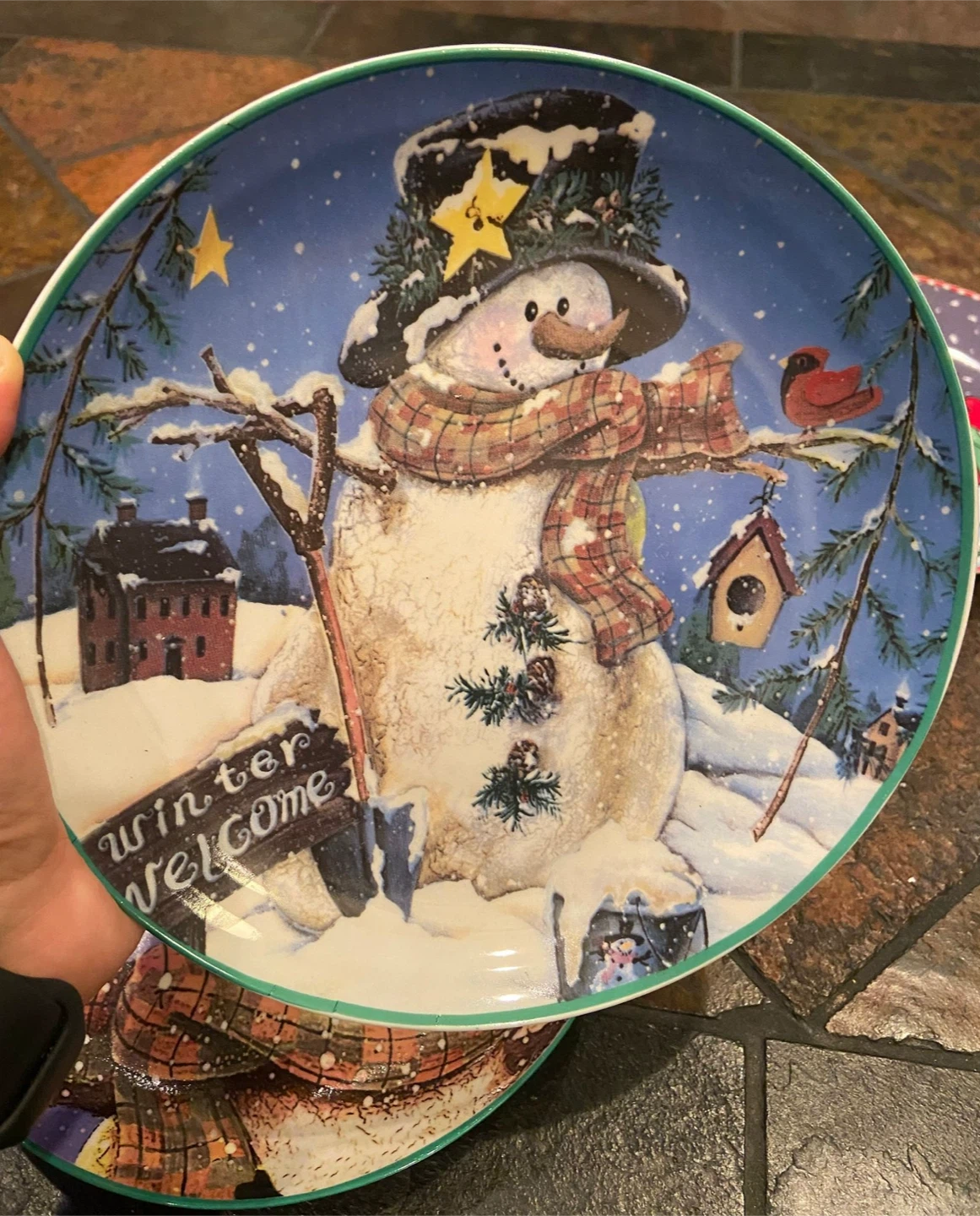 NEW CHRISTMAS Snowman Decorative Plates (Set of 4) - photo 5