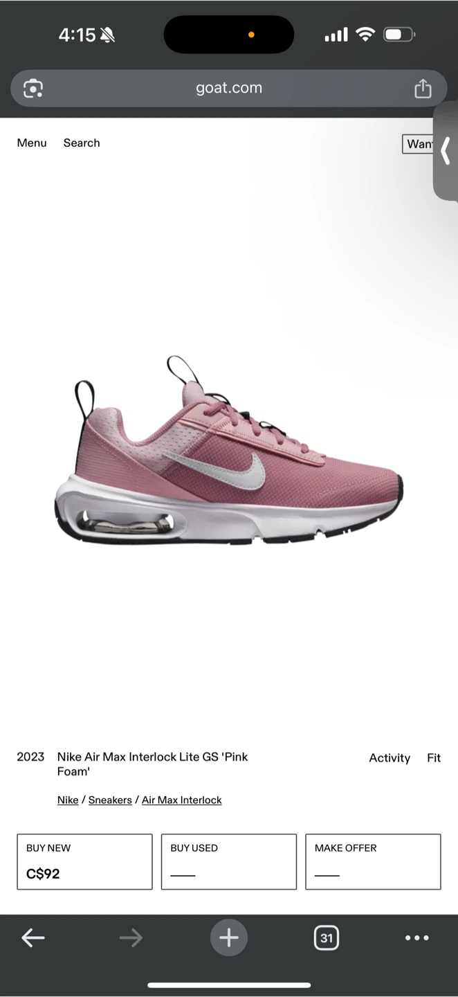 Women Nike Air Max Interlock Lite GS Pink Foam (size 7 - photo 5