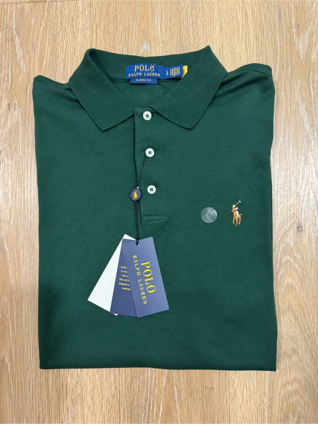 Ralph Lauren Mens Polo Green T-Shirt Classic Fit  Size Large