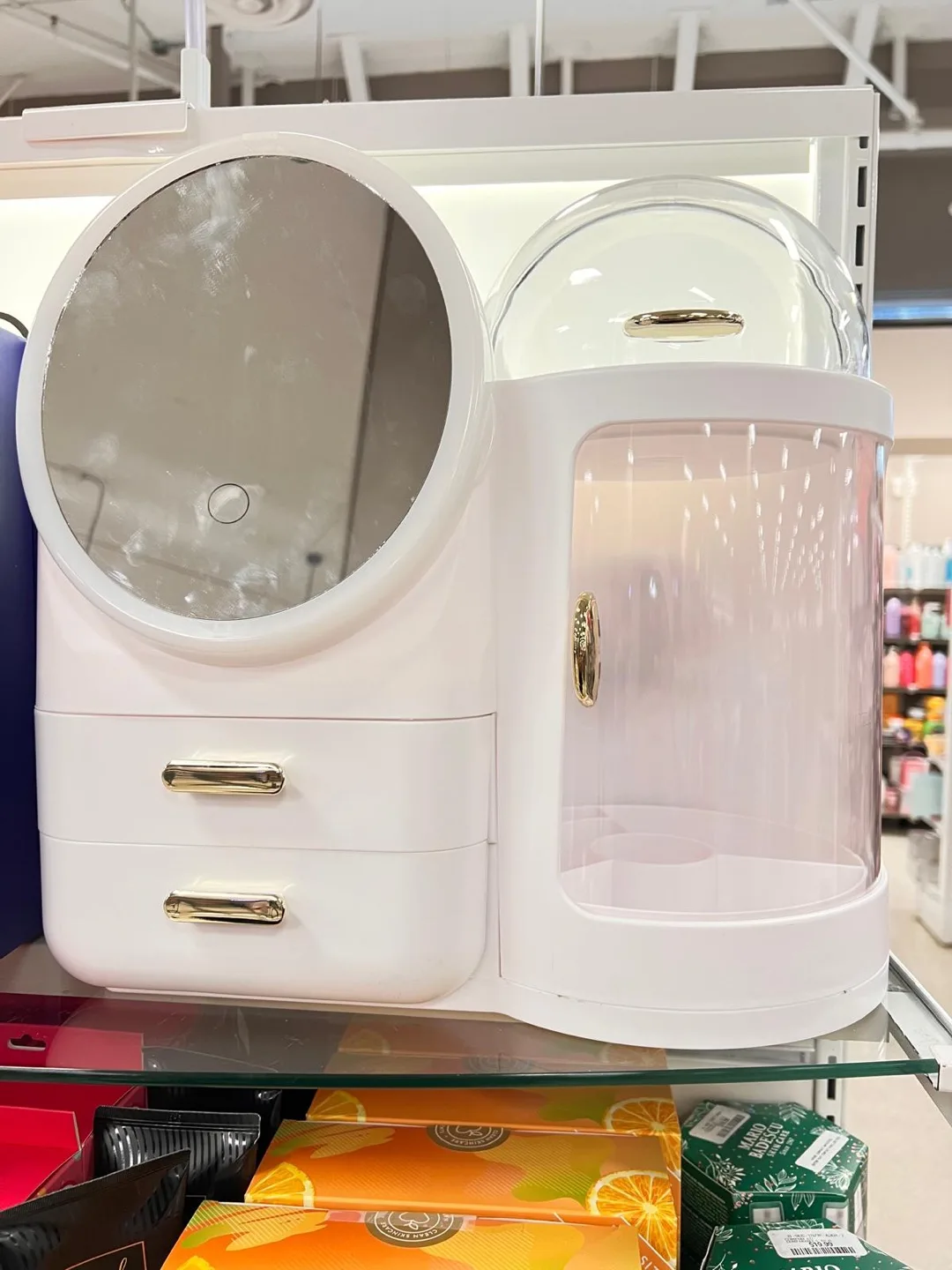 Makeup Organizer with Mirror & Storage image indicator(2)