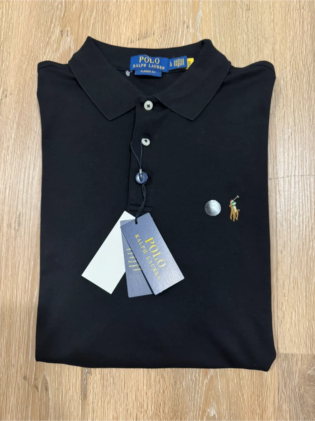 Ralph Lauren Mens Polo Black T-Shirt Classic Fit Size Large