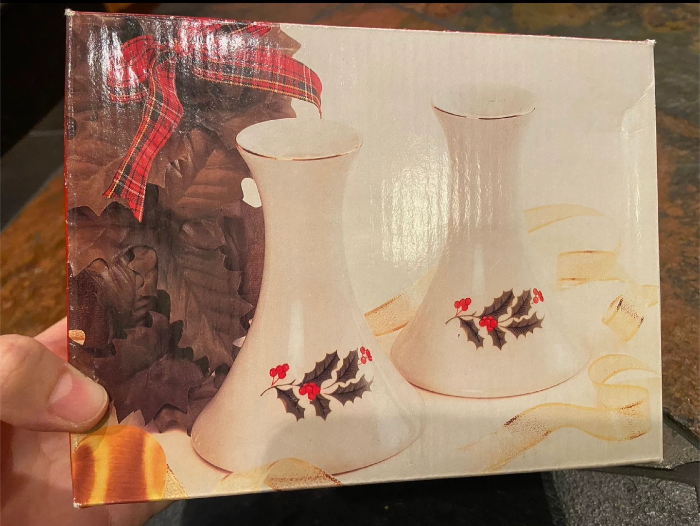 2 NEW CHRISTMAS Porcelain Candle Holders - photo 2