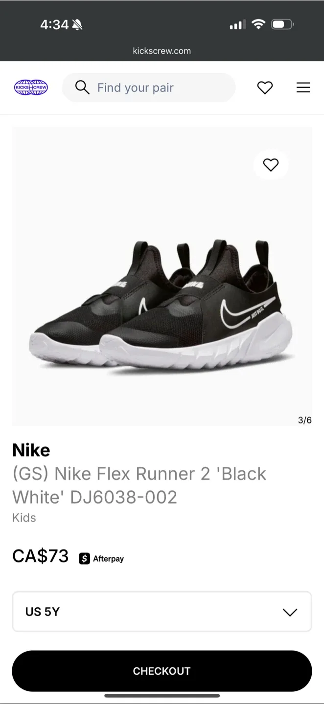 Nike Flex Runner 2 Kids' Black/White Size 7 image indicator(4)