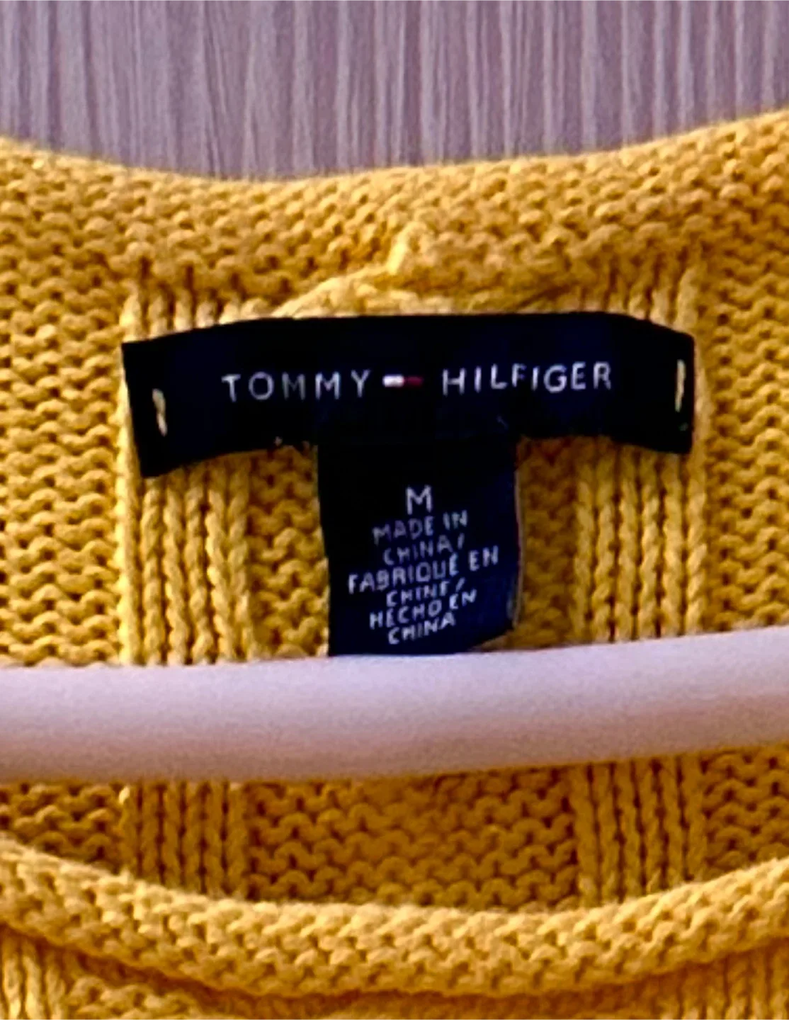 Cute Tommy Hilfiger Yellow Cable Knit Sweater - Size M image indicator(3)
