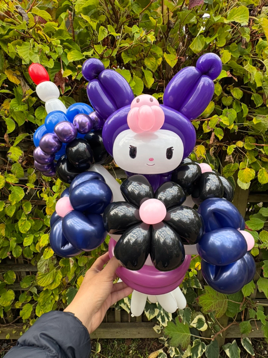 Handmade Kuromi birthday / graduation balloon flower bouquet