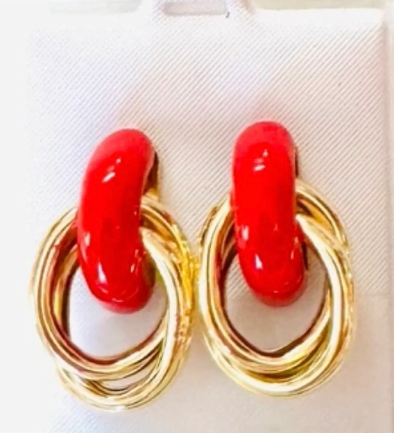 14K Gold Plated Twisted Double Circle Knot earrings image indicator(7)