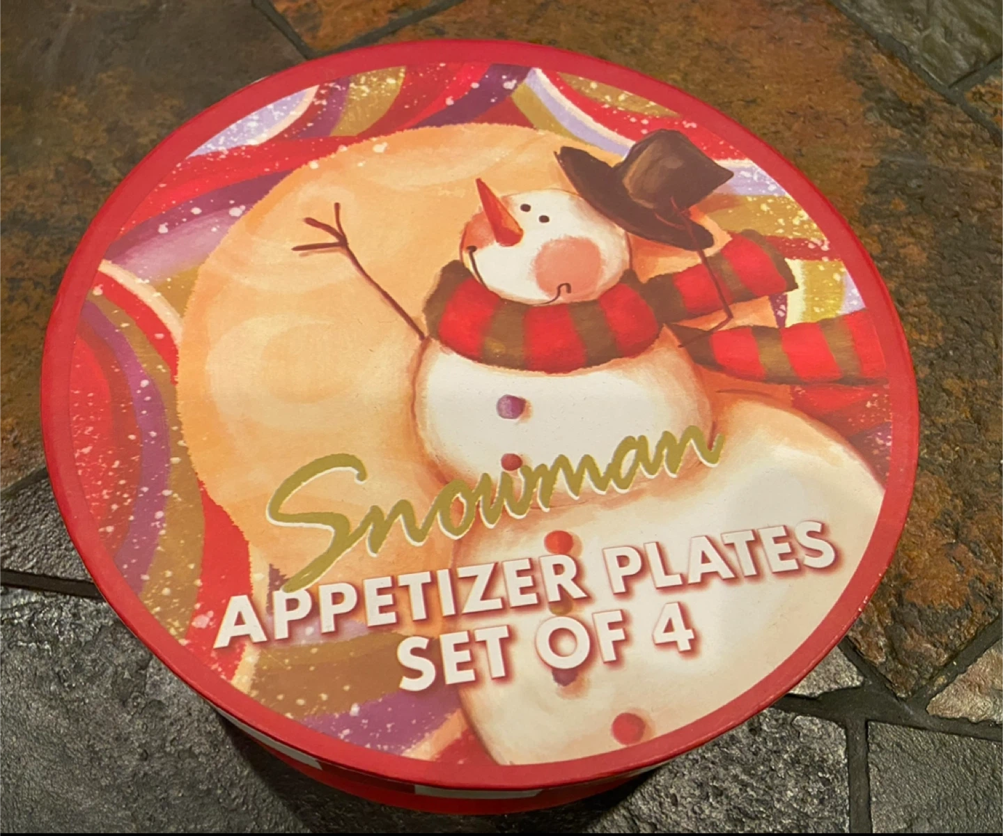 NEW CHRISTMAS Snowman Appetizer Plates - Set of 4