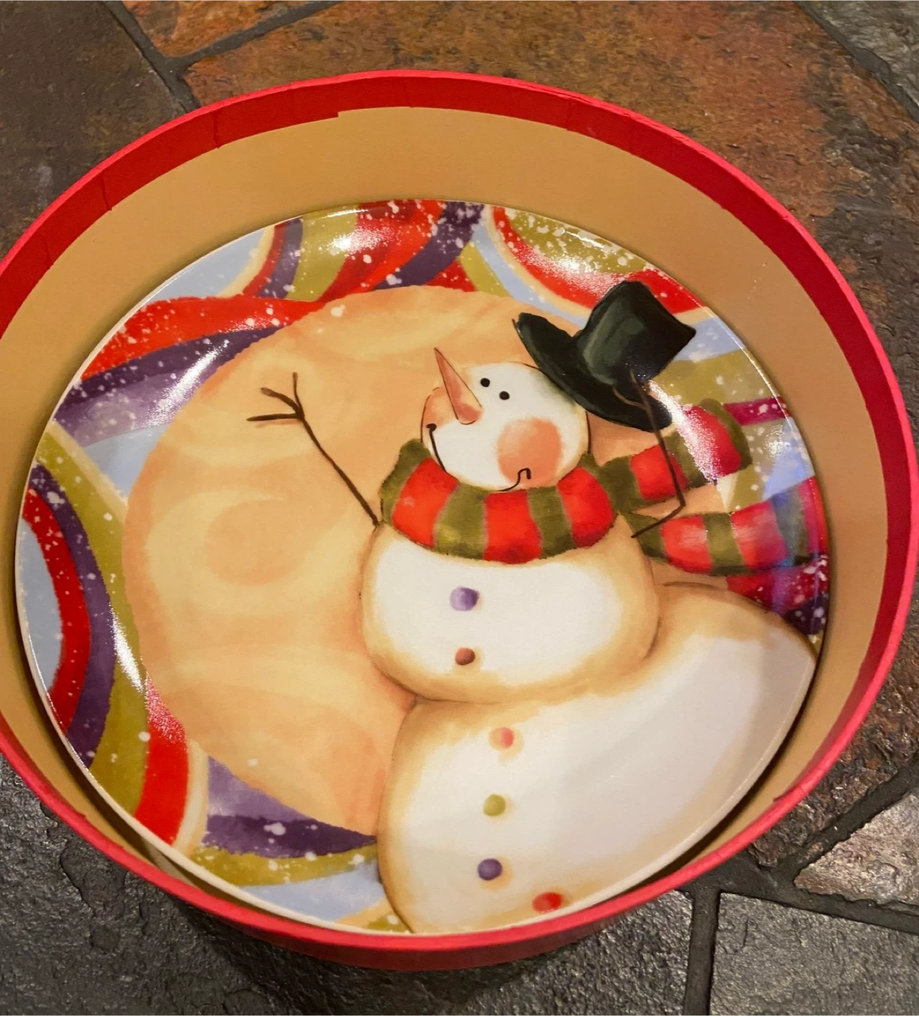 NEW CHRISTMAS Snowman Appetizer Plates - Set of 4 - photo 3