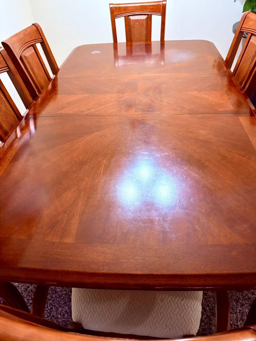 Wood Dining Table with Six Chairs image indicator(4)