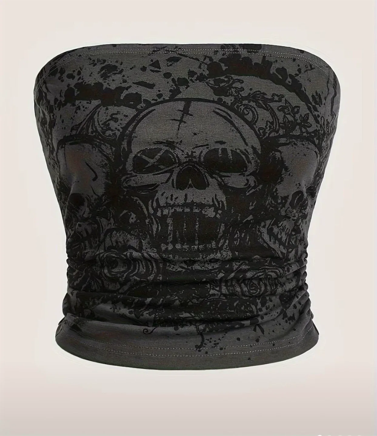 Skull Print Tube Top - Size Small