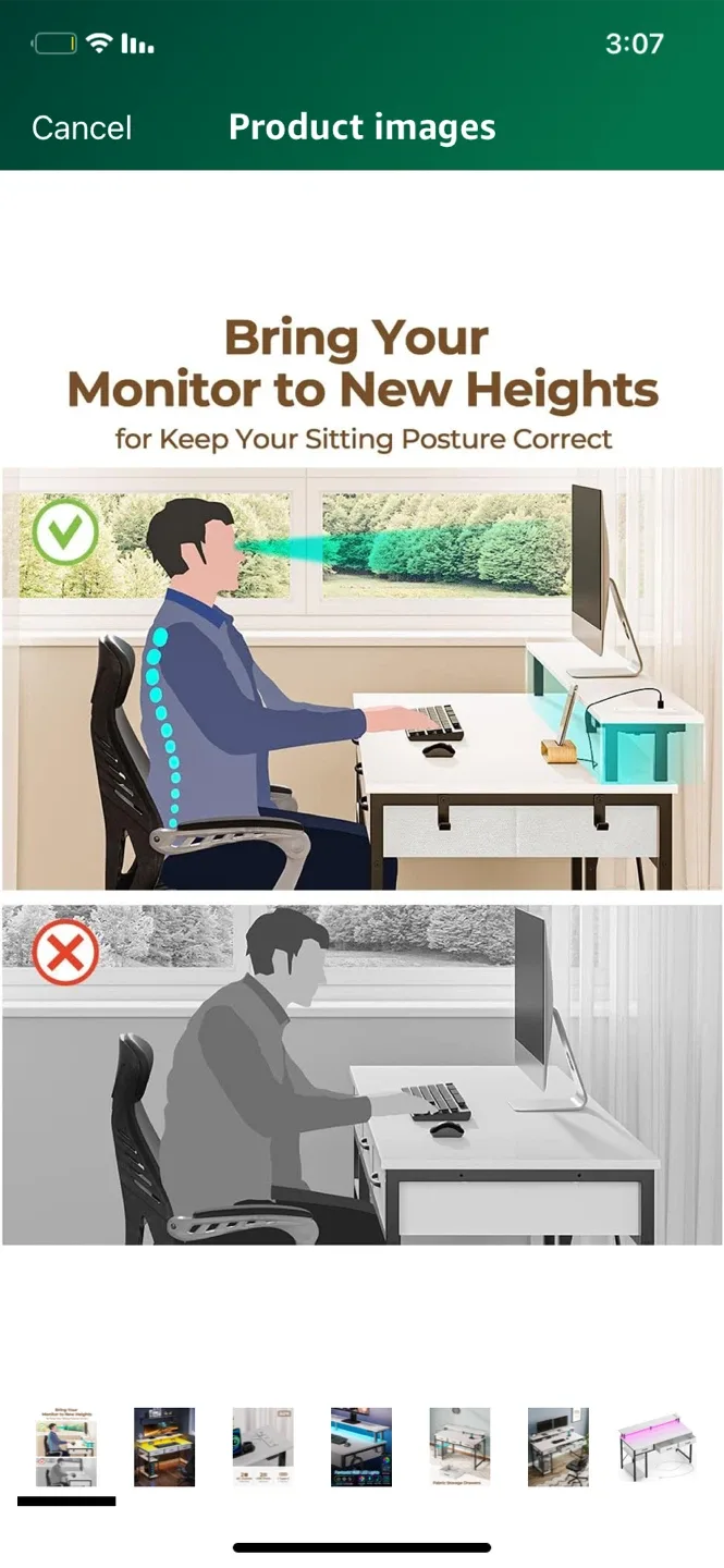 Gaming Desk with RGB LED Lights image indicator(2)