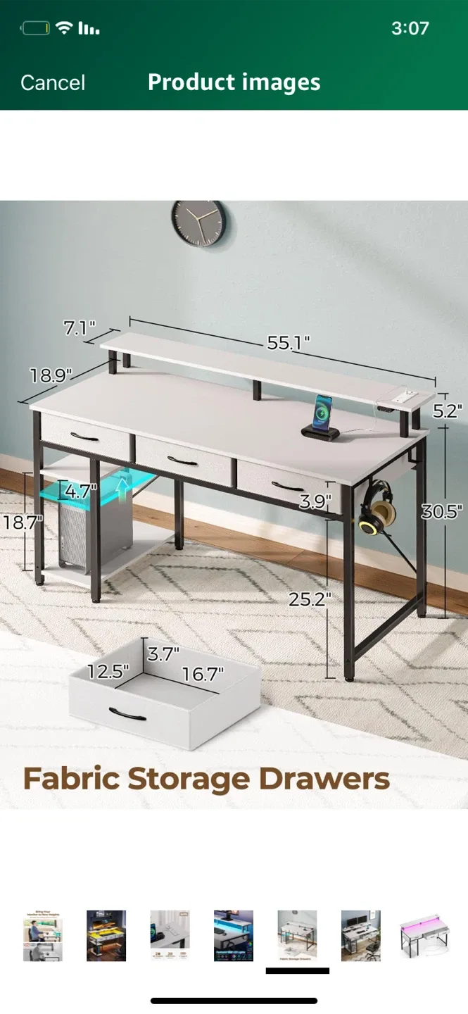 Gaming Desk with RGB LED Lights image indicator(6)