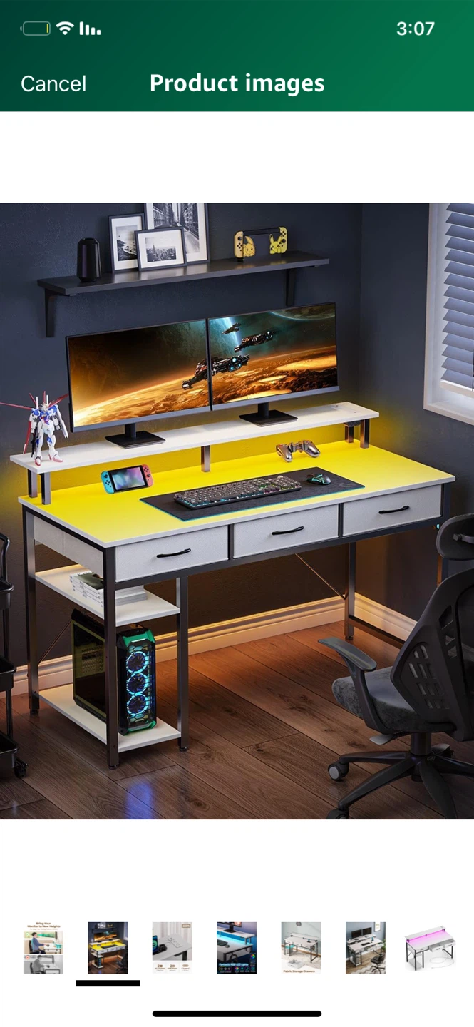Gaming Desk with RGB LED Lights - photo 5