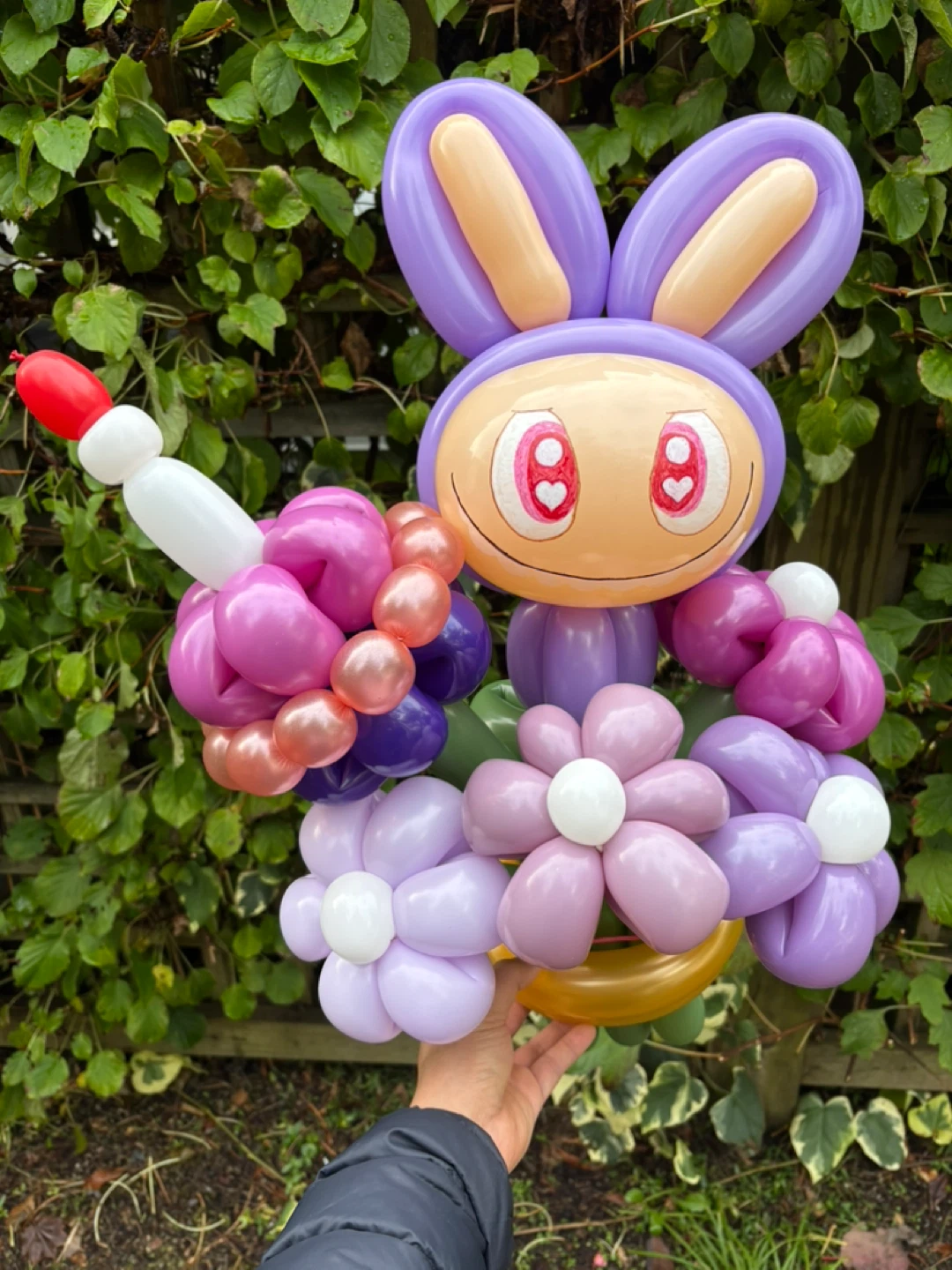 Handmade Labubu birthday / graduation balloon flower bouquet