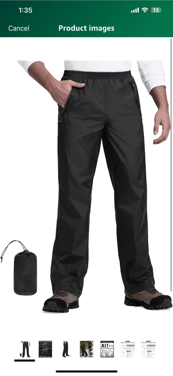 Black Rain Pants - Size Medium - photo 2