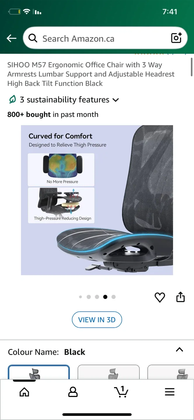 SIHOO M57 Ergonomic Office Chair - Black image indicator(9)