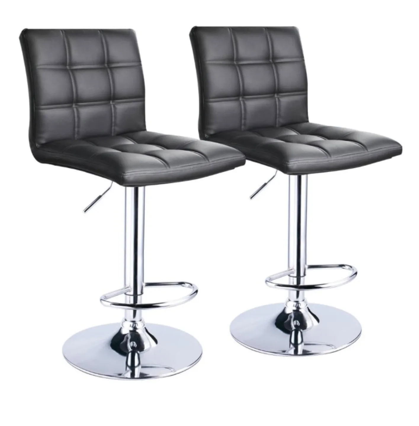 Black Adjustable Height Bar Stool