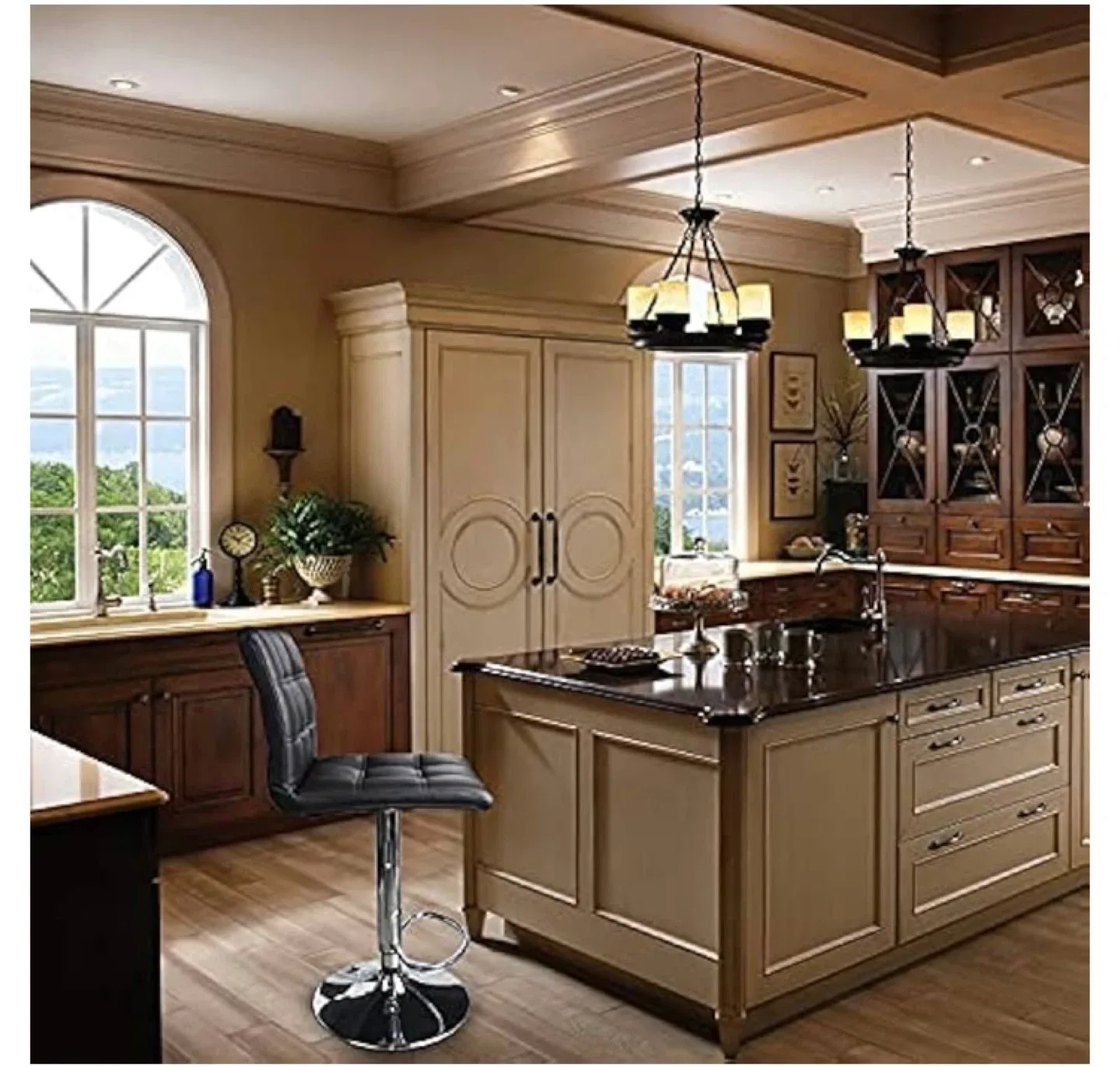 Black Adjustable Height Bar Stool image indicator(3)