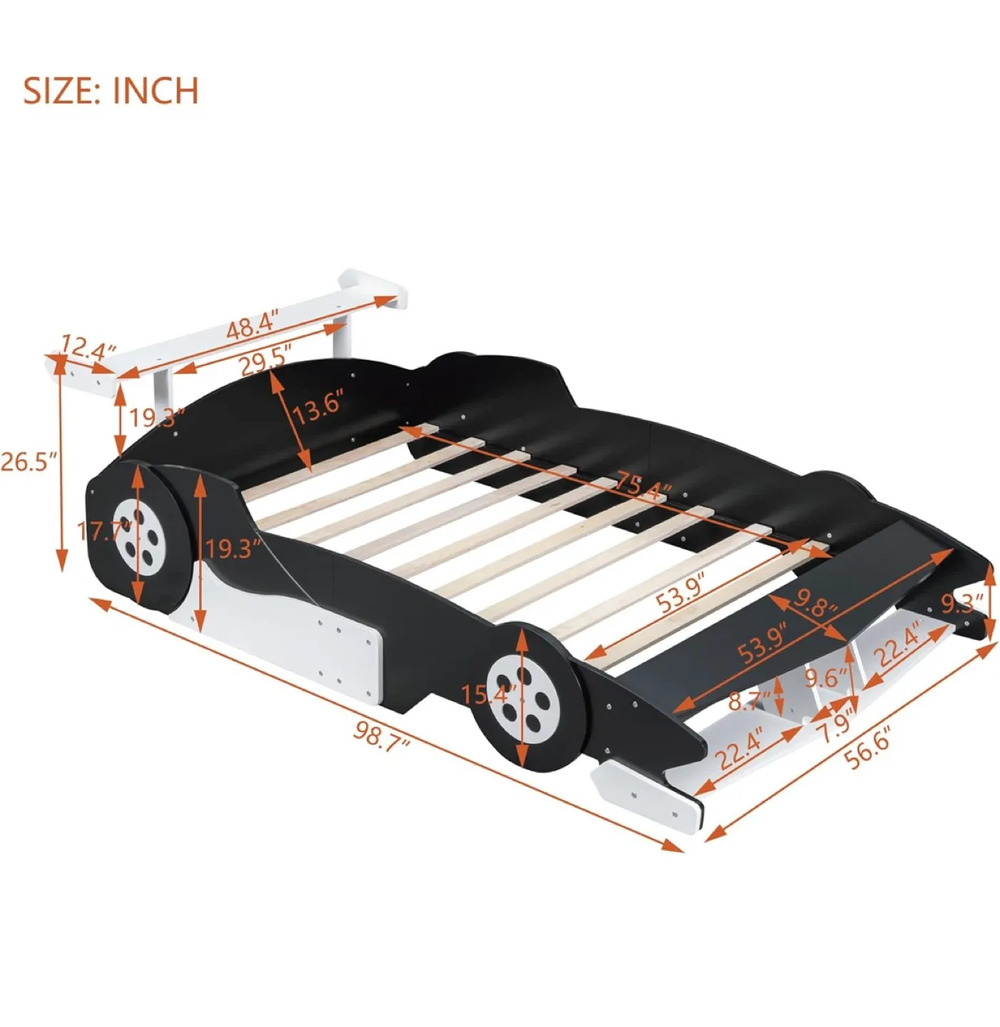 Black Race Car Bed Frame image indicator(9)