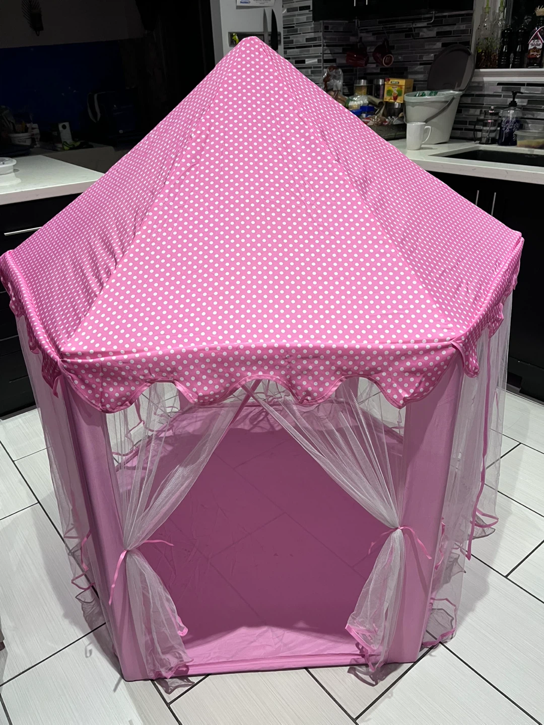 Pink Polka Dot Kids Play Tent