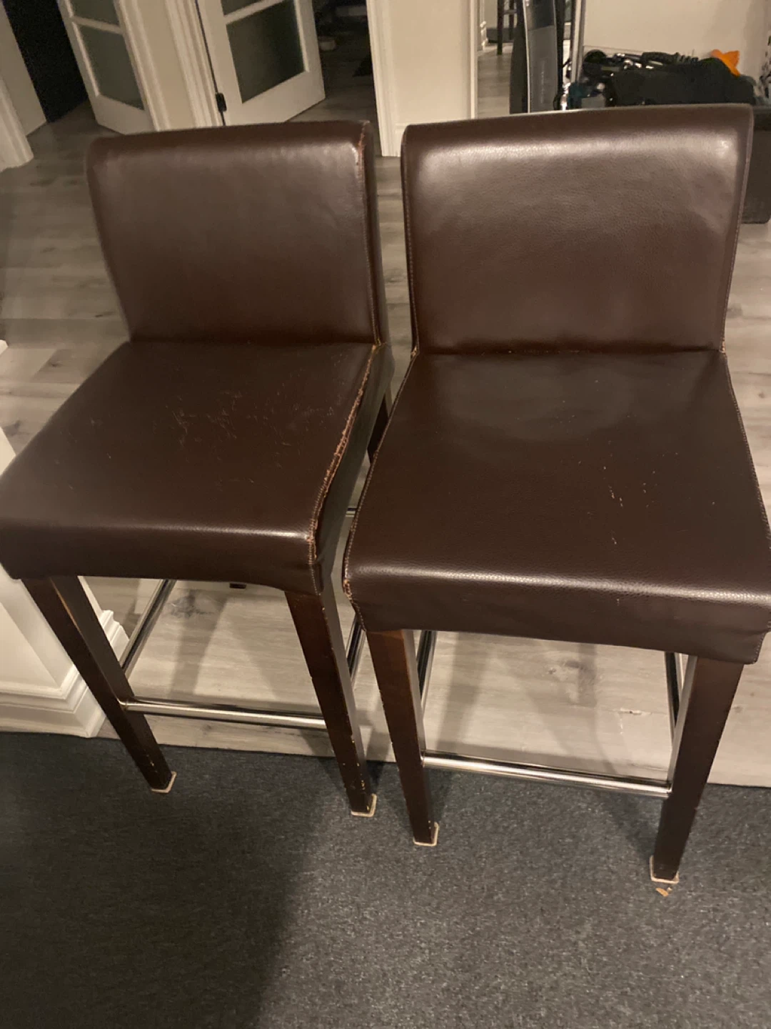 Set of  5 Brown Bar Stools