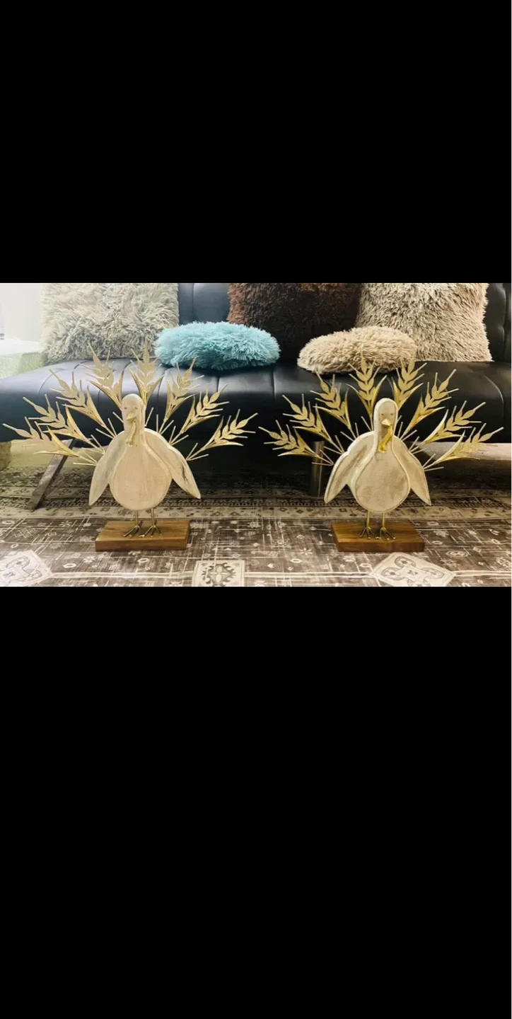 Decorative Peacock Sculptures - Set of 2 image indicator(2)