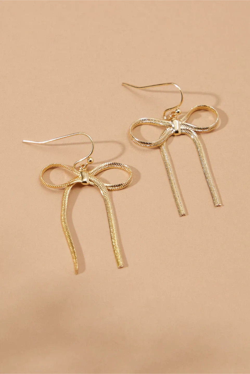 House of Harlow 1960 14KT Gold Plated Bow Ribbon Dangle Earrings
