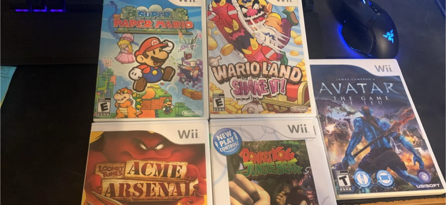 Nintendo Wii Games: Super Paper Mario, Wario Land, Avatar...