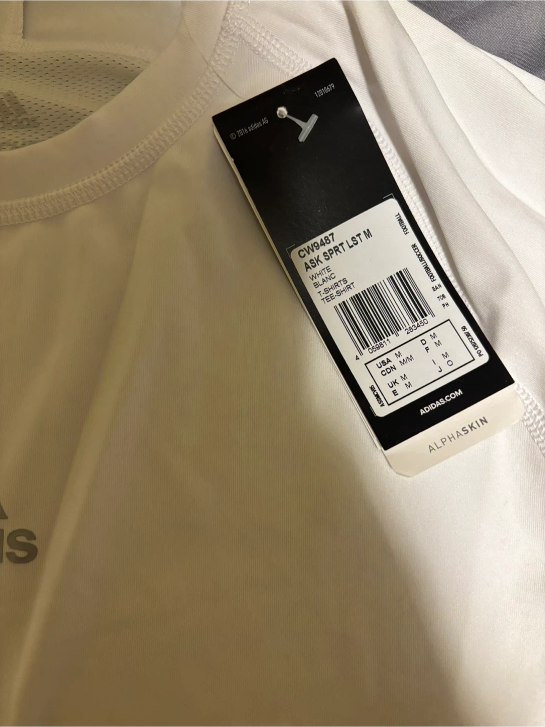 New Adidas Alphaskin Sport LST M White - photo 3