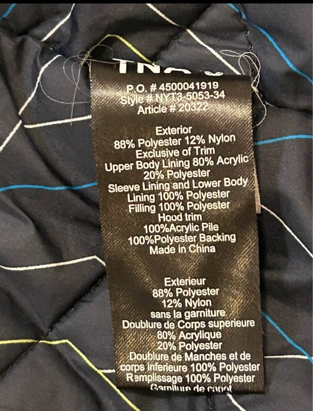 TNA Black Winter Parka - Size Medium image indicator(4)