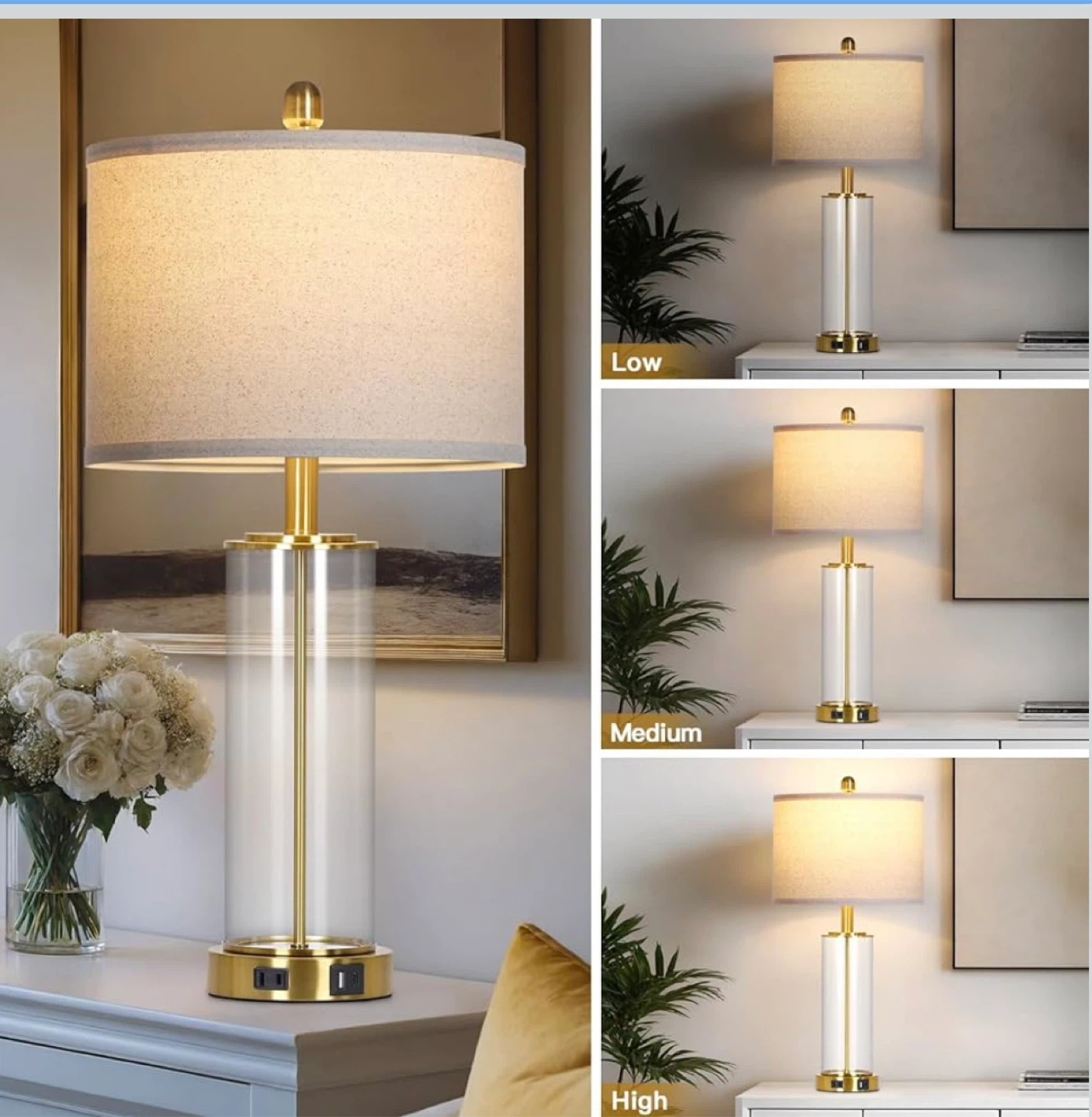 Table Lamps with USB Ports - Set of 2 - photo 2