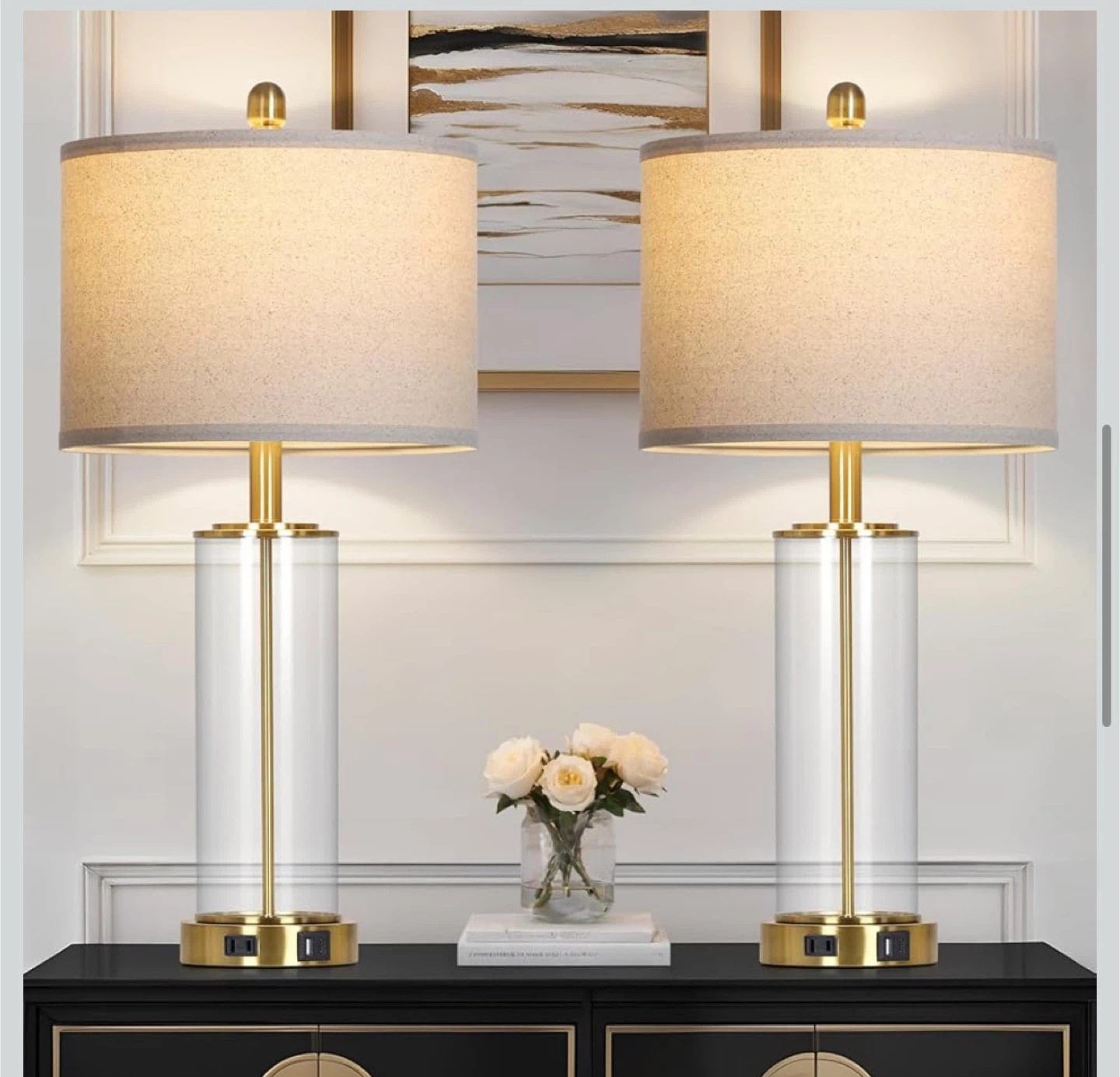 Table Lamps with USB Ports - Set of 2 - photo 3