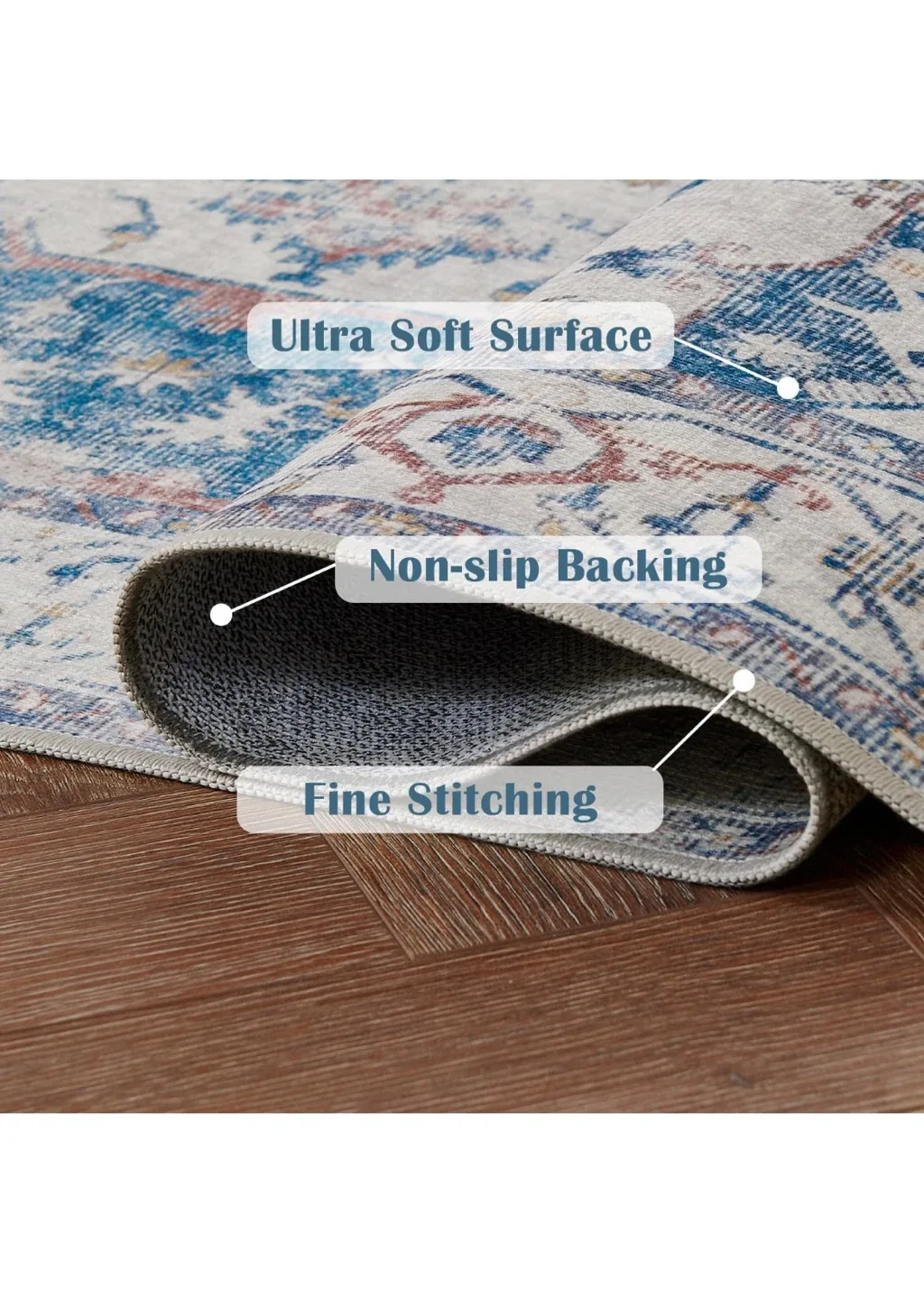 jinchan Area Rug 8x10 Washable Vintage Rug image indicator(4)