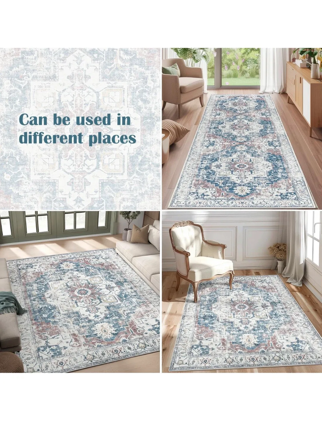 jinchan Area Rug 8x10 Washable Vintage Rug image indicator(6)