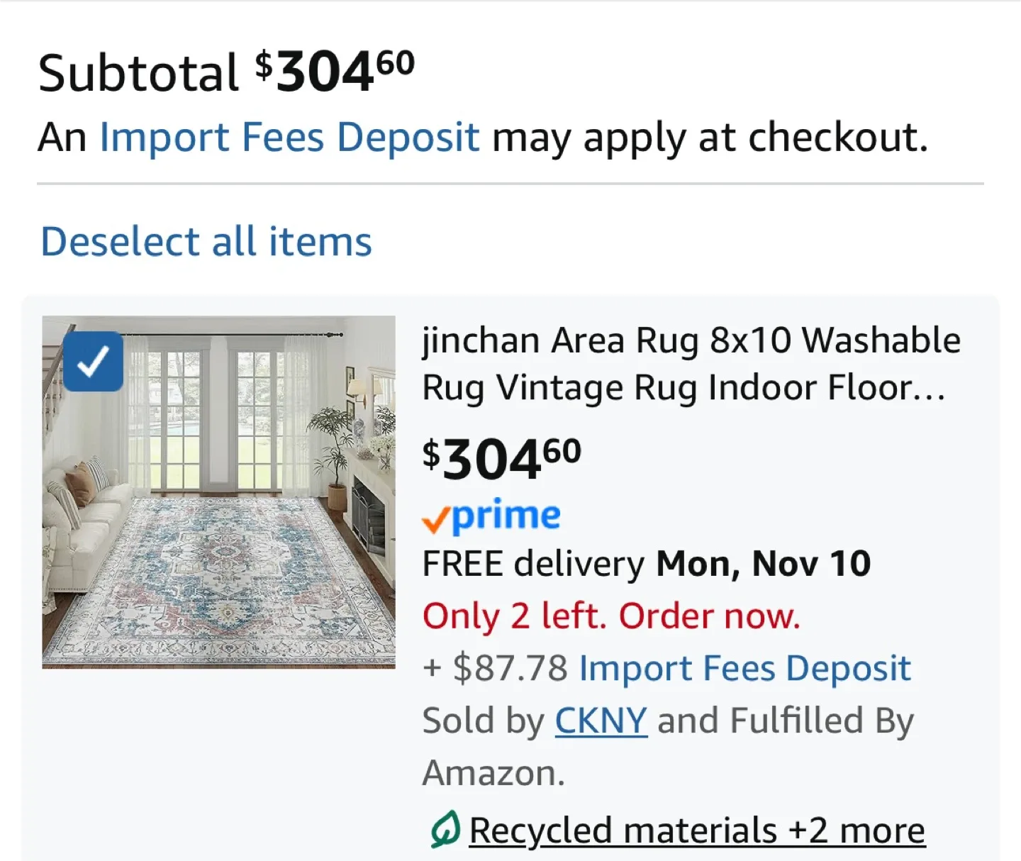 jinchan Area Rug 8x10 Washable Vintage Rug image indicator(2)