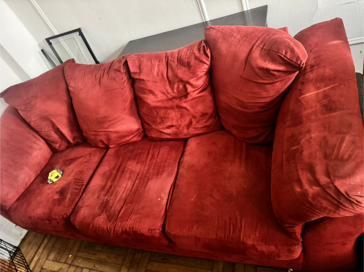 Need gone 11/16! Red sleeper sofa three seater