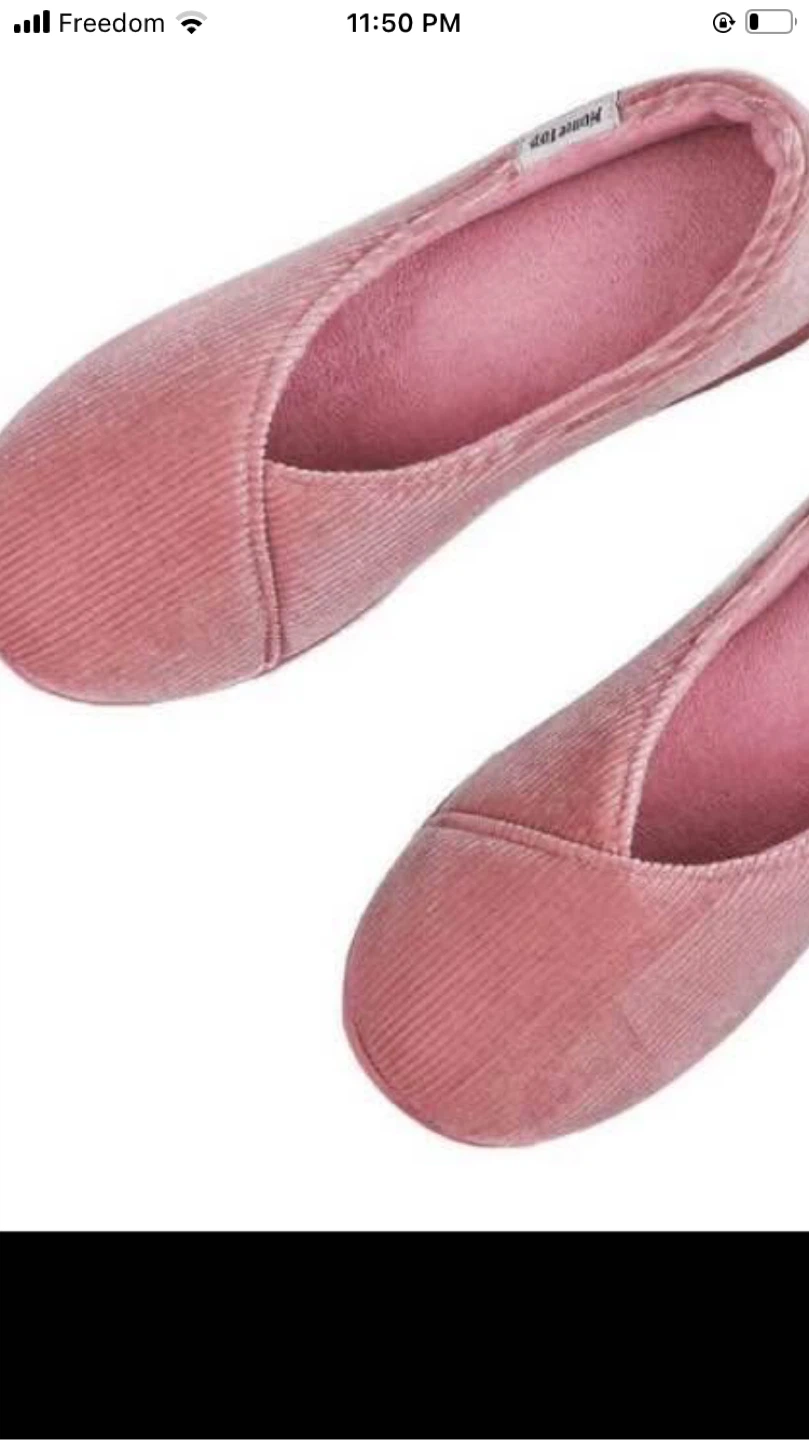 HomeTop Pink Corduroy Slippers size 6 - photo 3