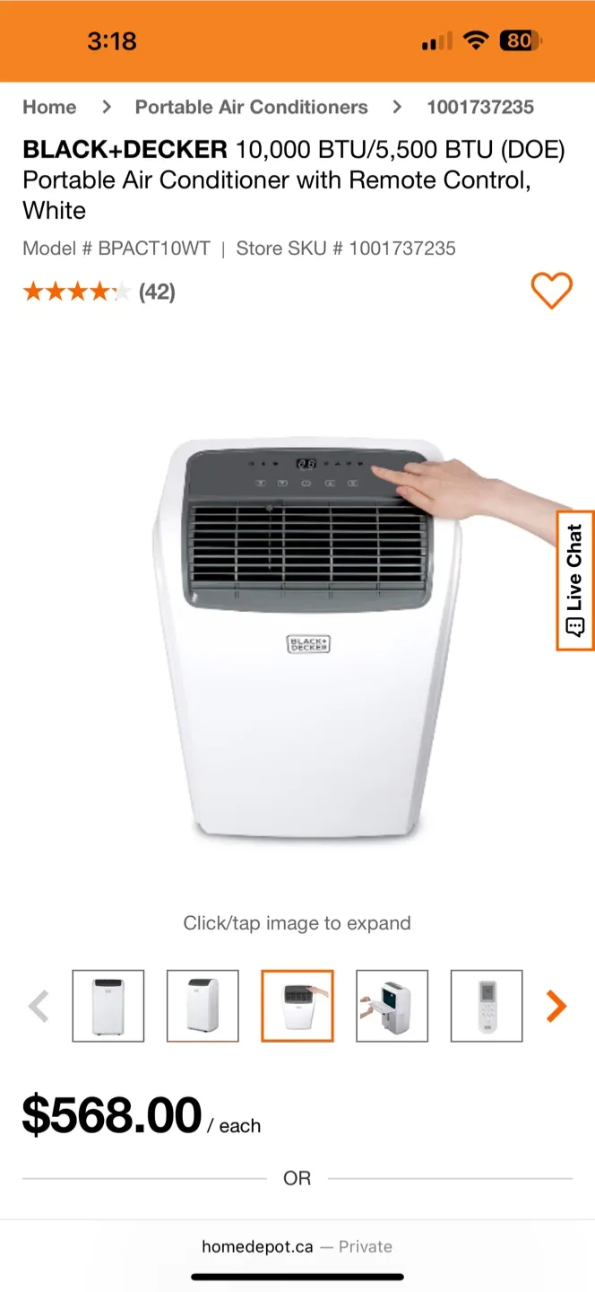 BLACK+DECKER Portable Air Conditioner, White image indicator(3)
