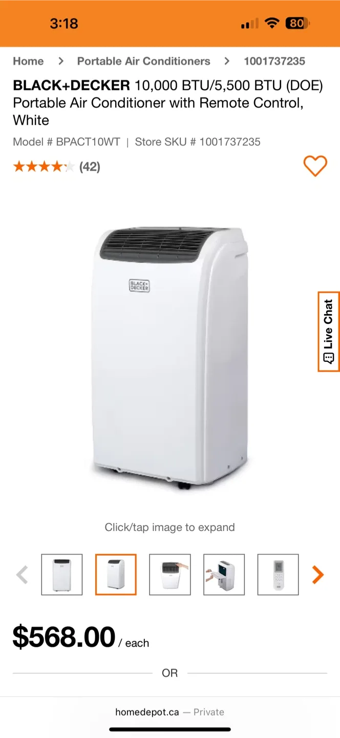 BLACK+DECKER Portable Air Conditioner, White image indicator(2)